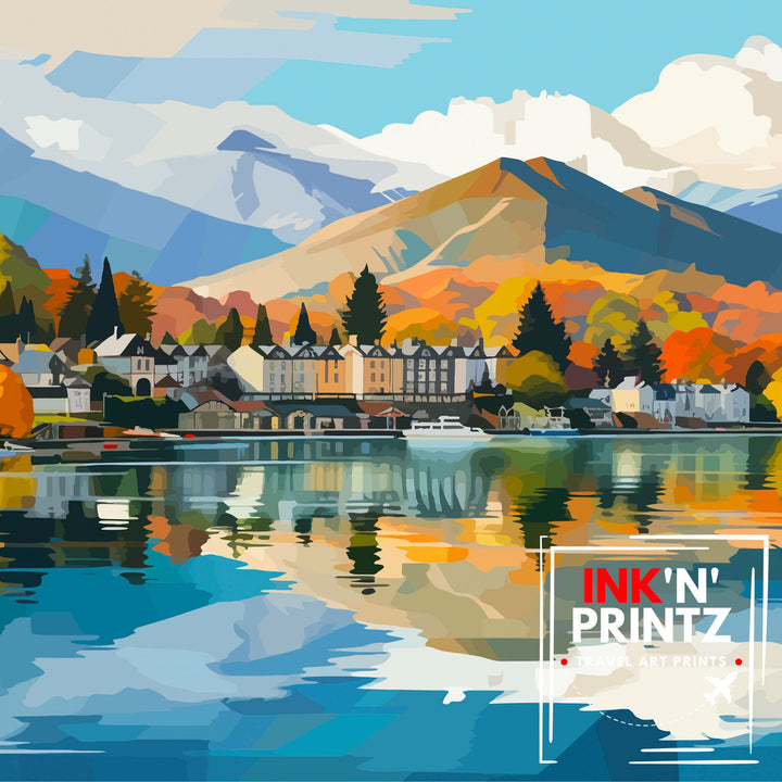 Keswick Lake District Travel Poster Lake District