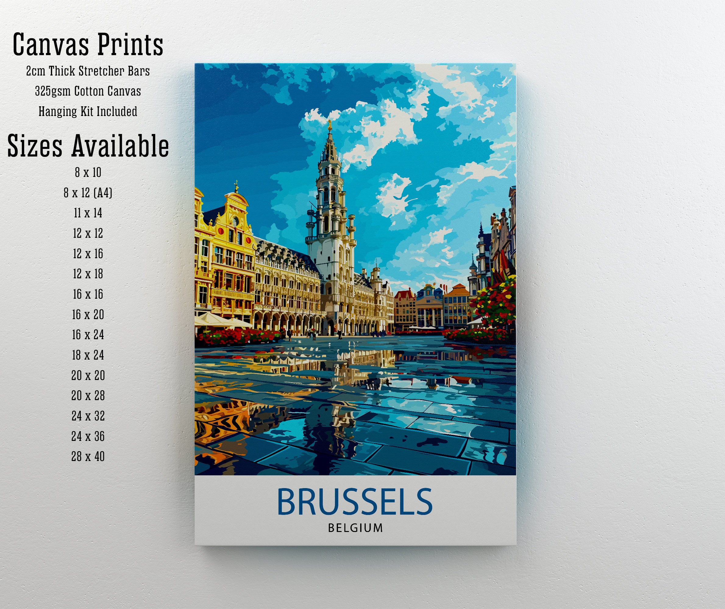 Brussels Belgium Travel Print Brussels Wall Decor Brussels Poster Belgium Travel Prints Brussels Art Print Brussels Illustration Brussels