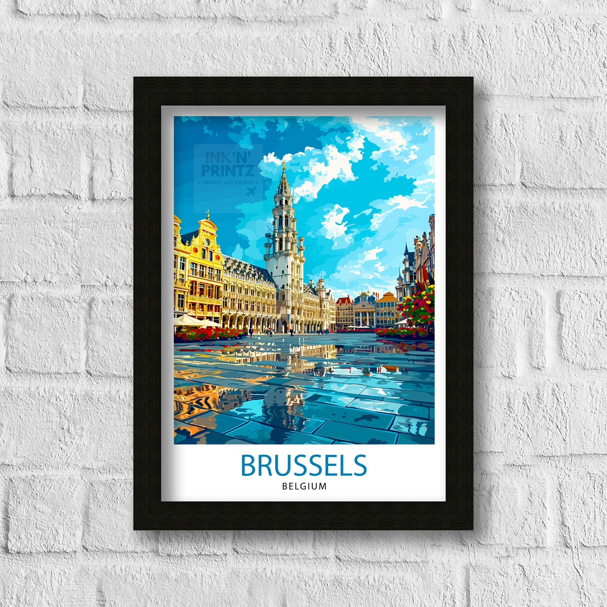 Brussels Belgium Travel Print Brussels Wall Decor Brussels Poster Belgium Travel Prints Brussels Art Print Brussels Illustration Brussels