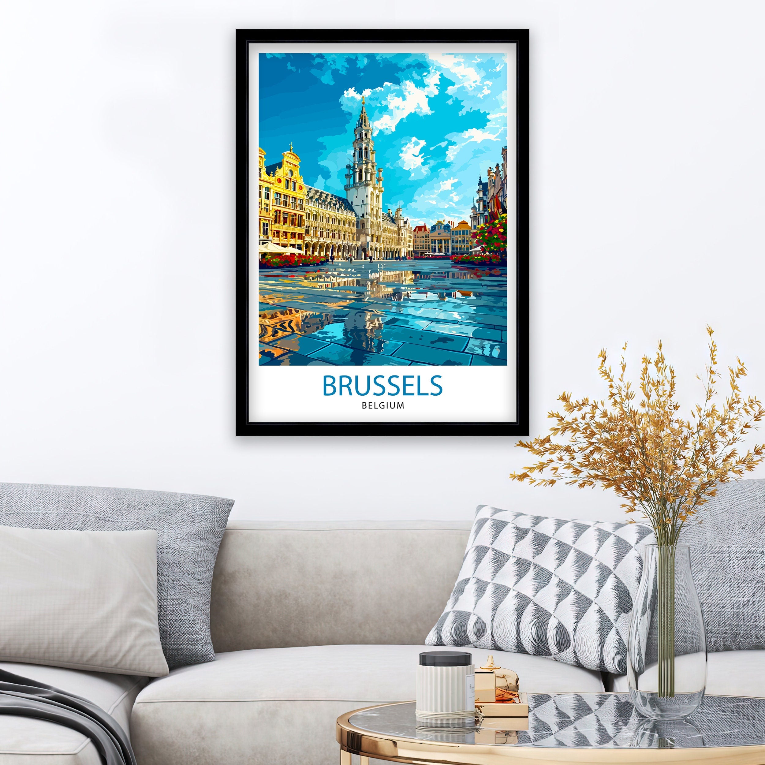Brussels Belgium Travel Print Brussels Wall Decor Brussels Poster Belgium Travel Prints Brussels Art Print Brussels Illustration Brussels