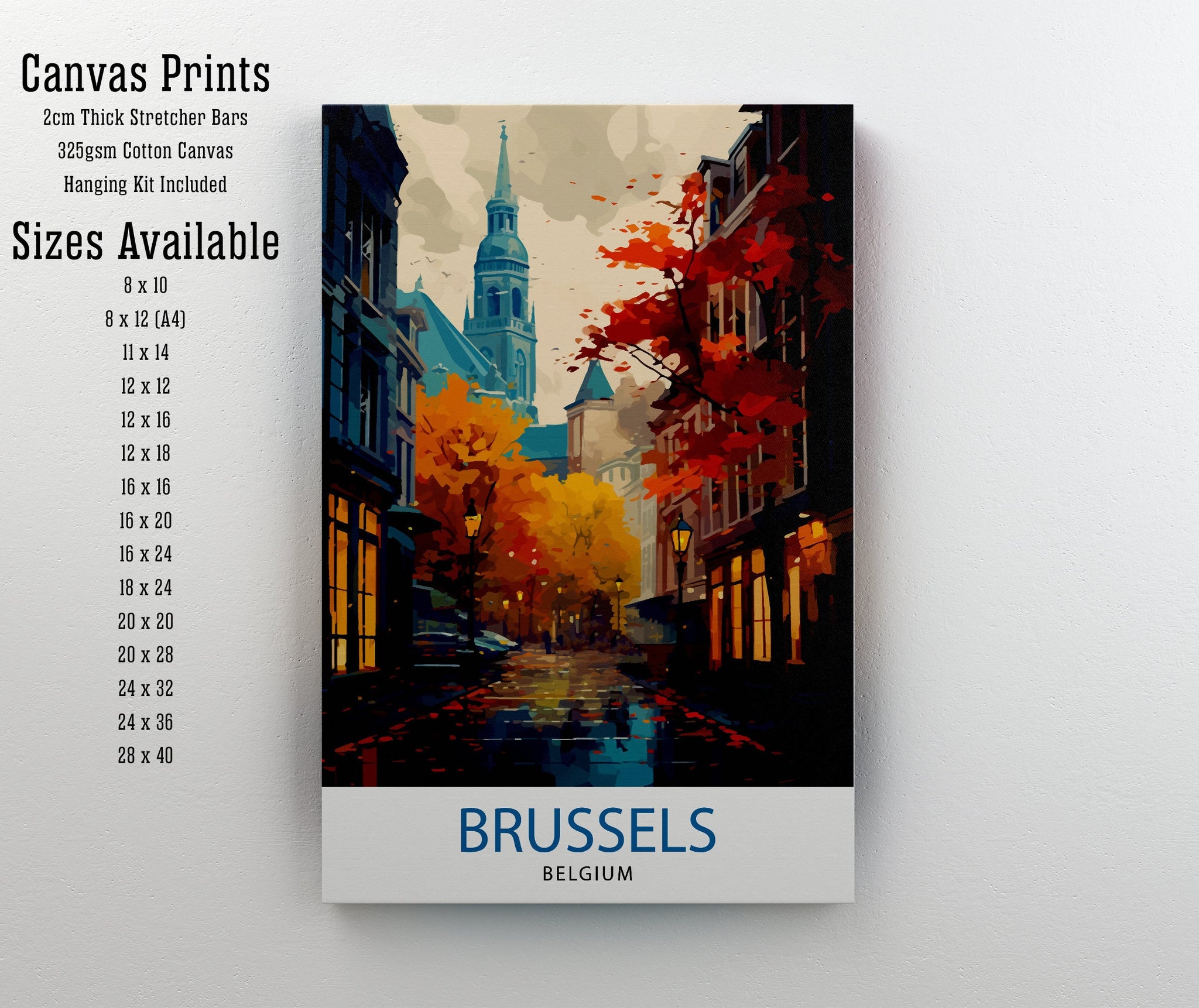 Brussels Belgium Travel Print Brussels Wall Decor Brussels Poster Belgium Travel Prints Brussels Art Print Brussels Illustration Brussels