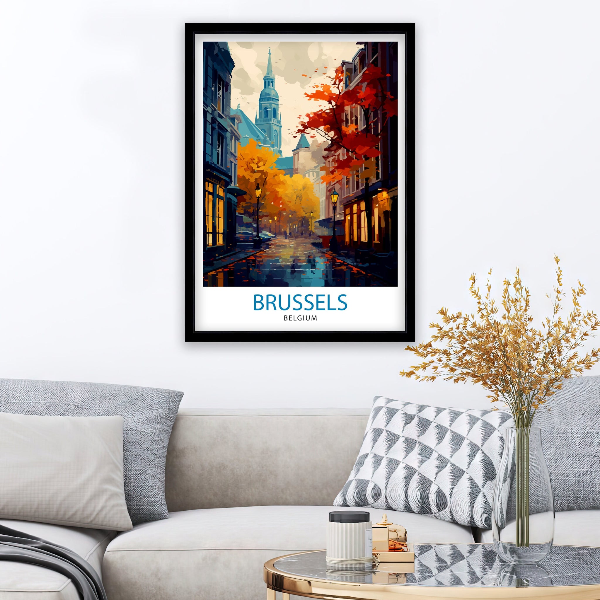 Brussels Belgium Travel Print Brussels Wall Decor Brussels Poster Belgium Travel Prints Brussels Art Print Brussels Illustration Brussels