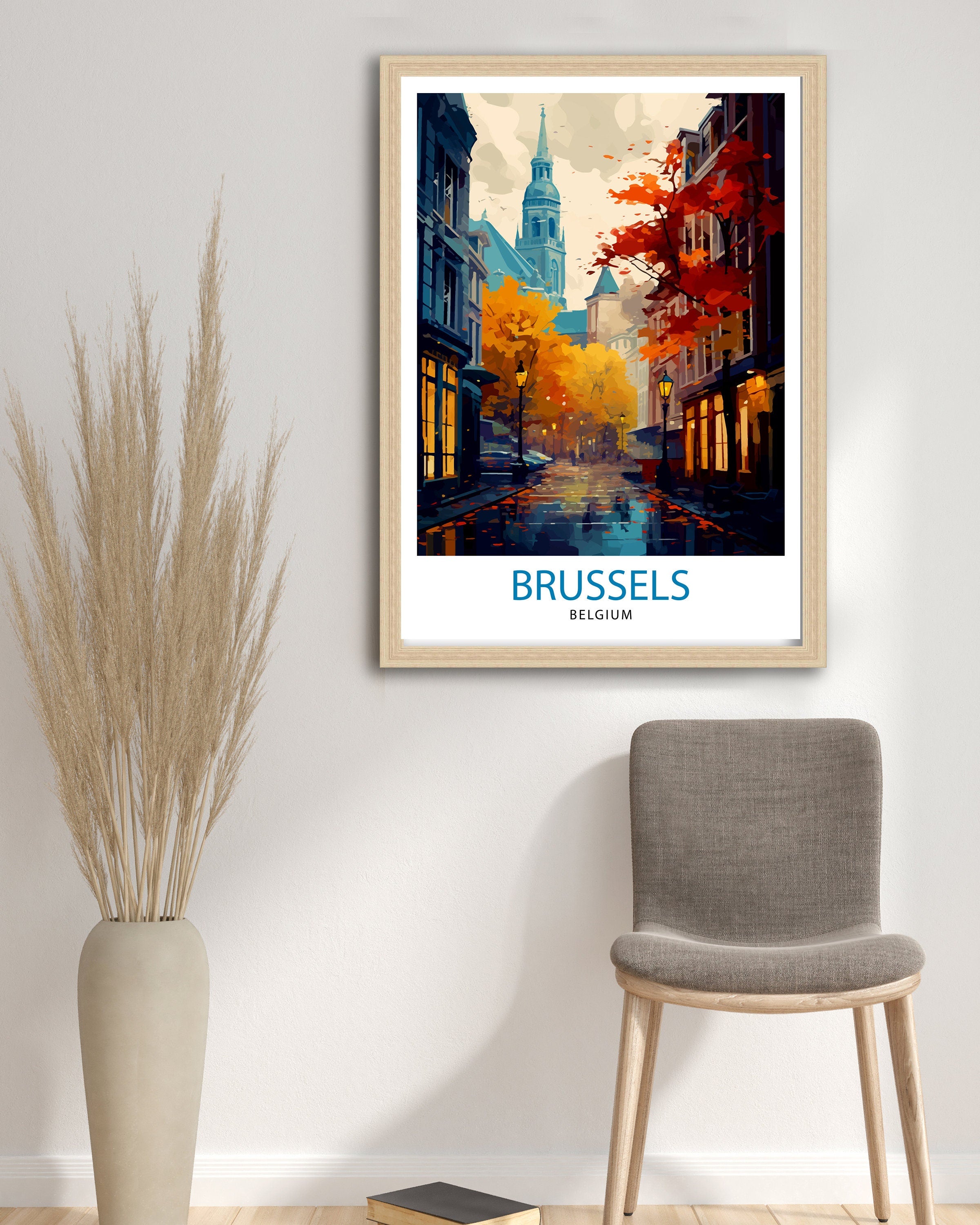 Brussels Belgium Travel Print Brussels Wall Decor Brussels Poster Belgium Travel Prints Brussels Art Print Brussels Illustration Brussels