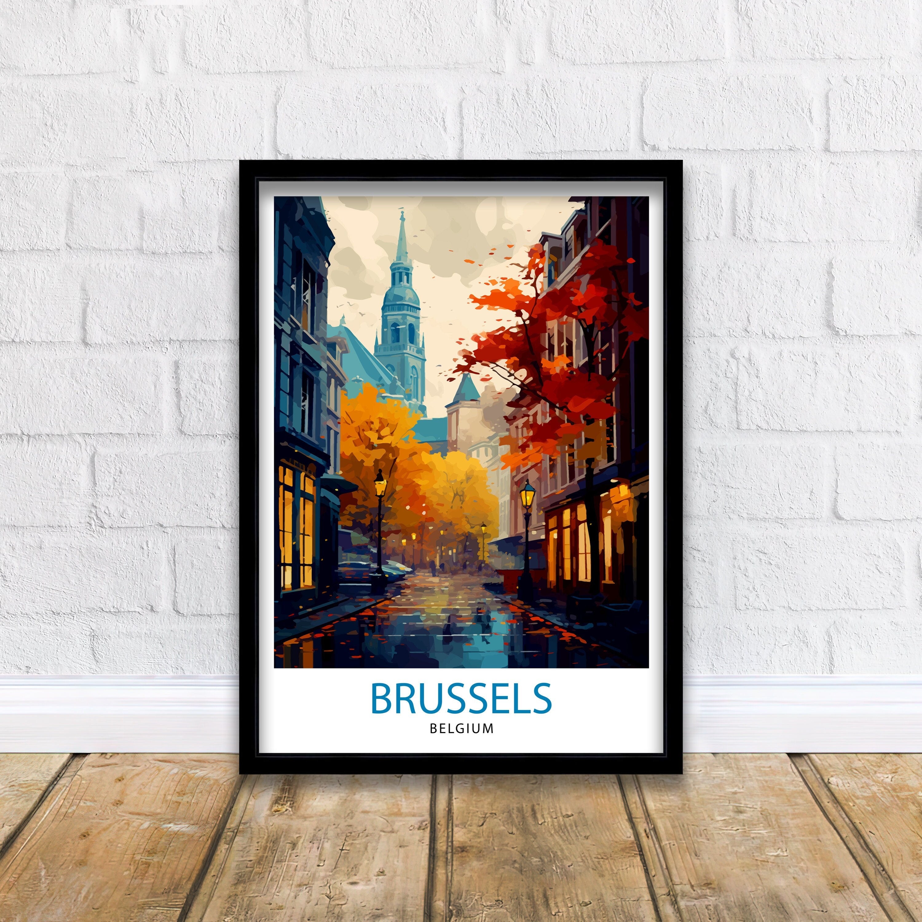 Brussels Belgium Travel Print Brussels Wall Decor Brussels Poster Belgium Travel Prints Brussels Art Print Brussels Illustration Brussels