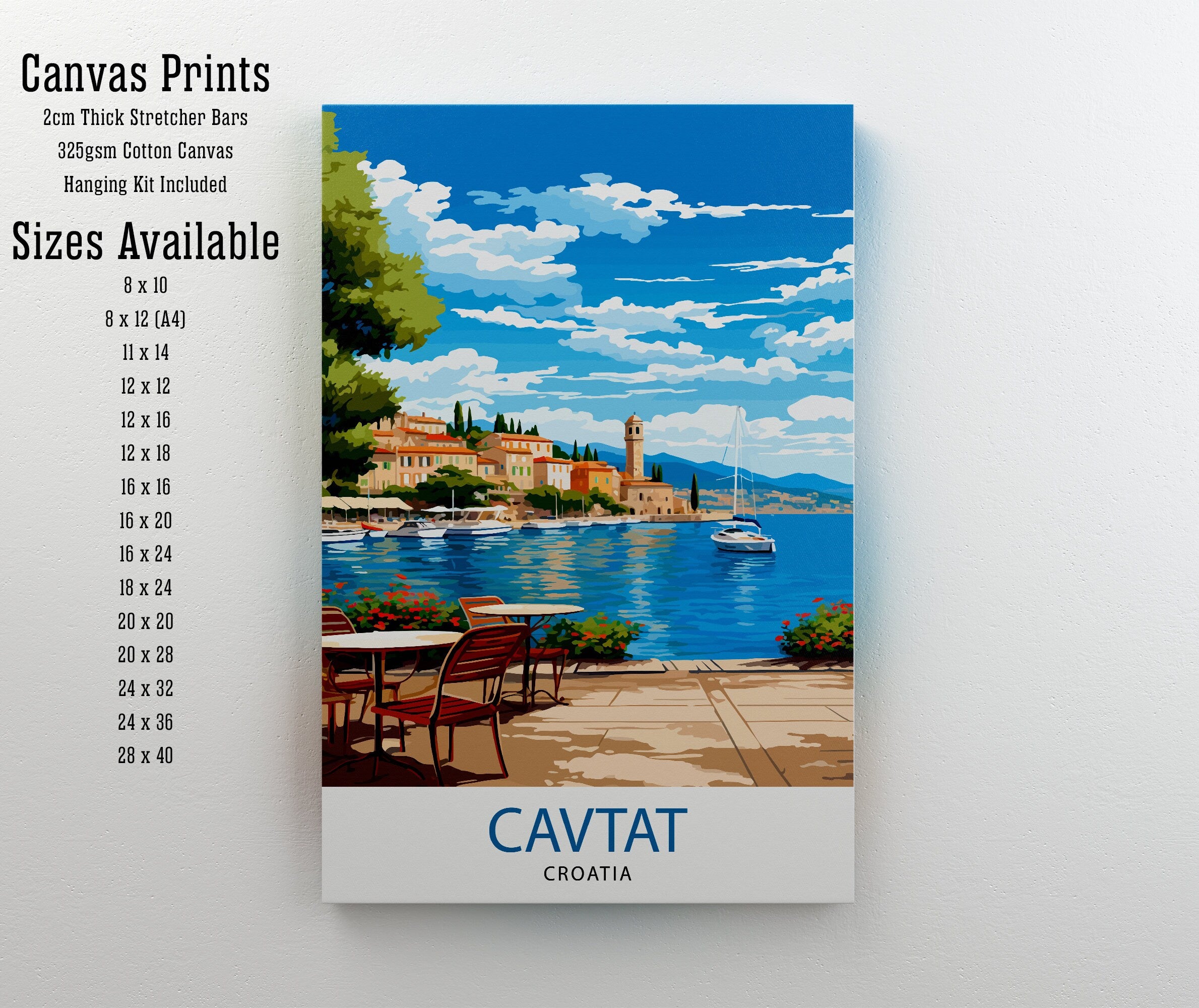 Cavtat Croatia Travel Print Cavtat Wall Art Cavtat Illustration Croatia Travel Poster Cavtat Home Decor Cavtat Gift