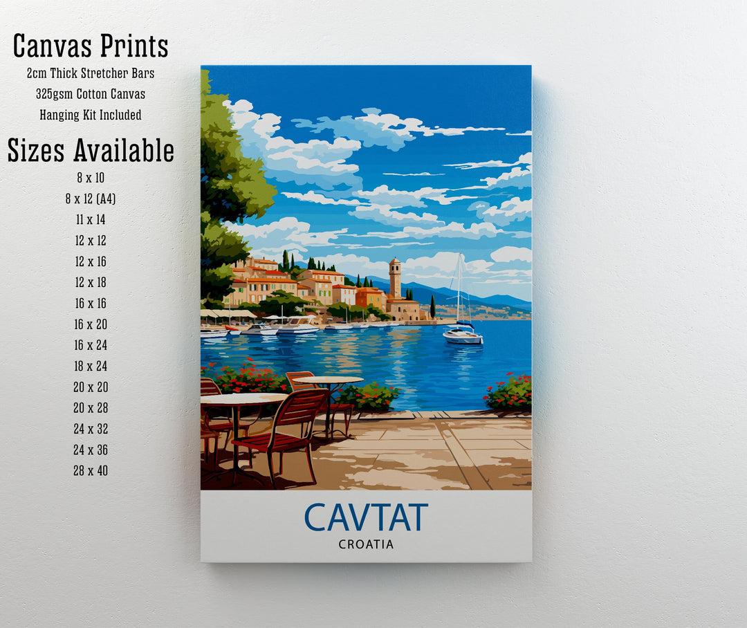 Cavtat Croatia Travel Poster Cavtat Wall Art Cavtat Illustration Croatia Travel Poster Cavtat Home Decor Cavtat Gift