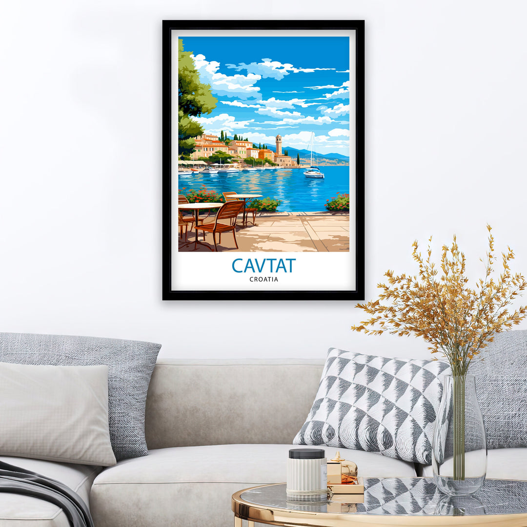 Cavtat Croatia Travel Poster Cavtat Wall Art Cavtat Illustration Croatia Travel Poster Cavtat Home Decor Cavtat Gift