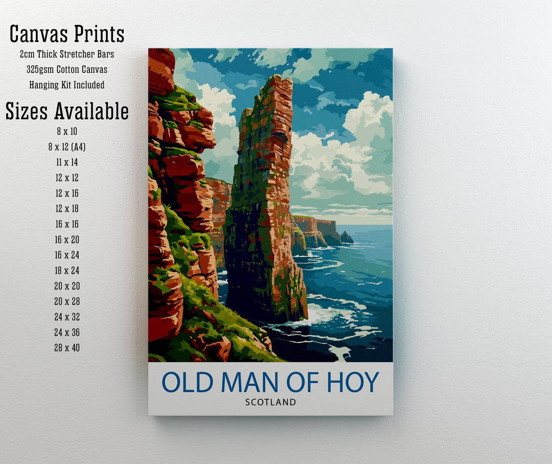 Old Man of Hoy Scotland Poster Iconic Sea Stack Art Orkney Islands Poster Scottish Coastline