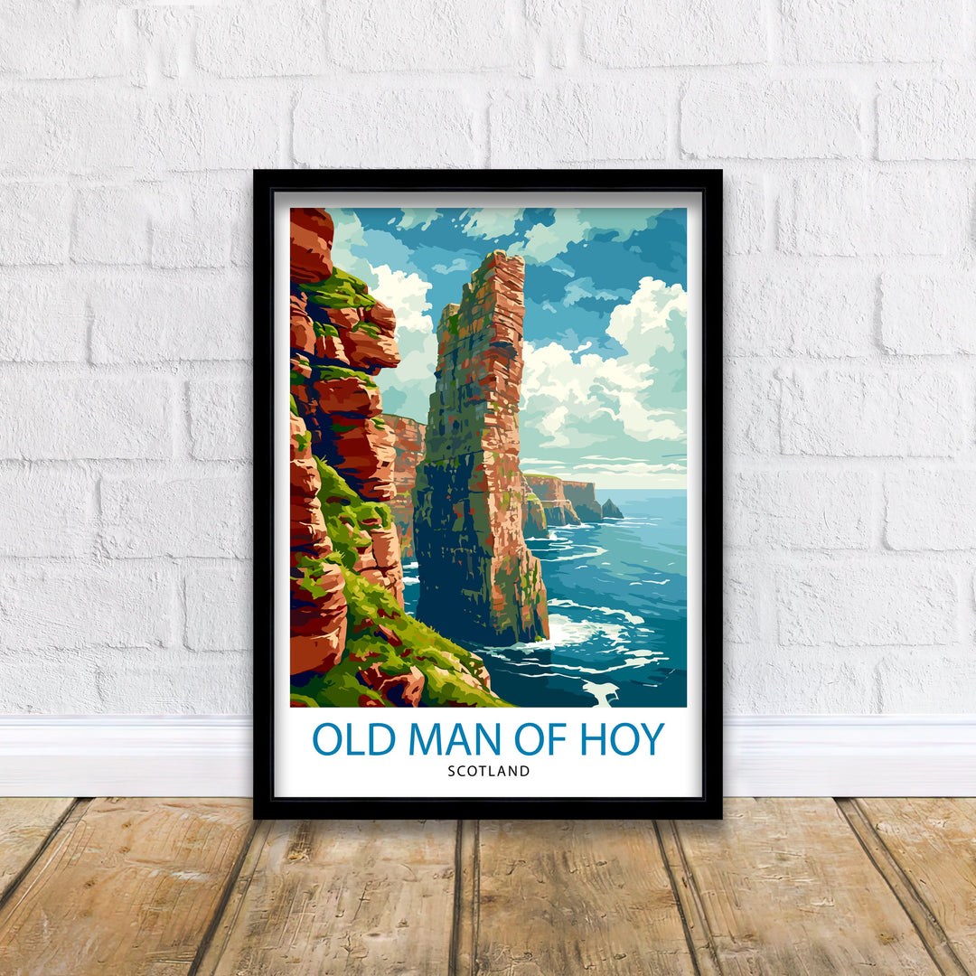 Old Man of Hoy Scotland Poster Iconic Sea Stack Art Orkney Islands Poster Scottish Coastline