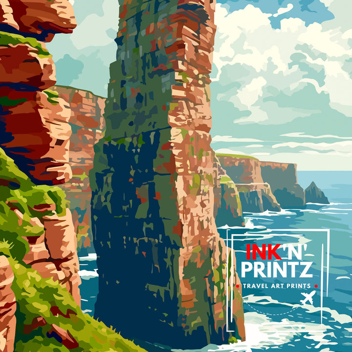 Old Man of Hoy Scotland Poster Iconic Sea Stack Art Orkney Islands Poster Scottish Coastline