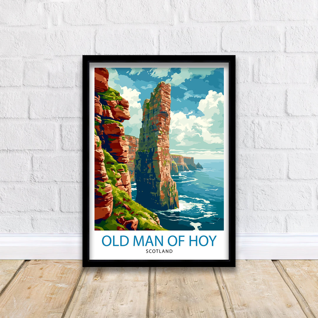 Old Man of Hoy Scotland Poster Iconic Sea Stack Art Orkney Islands Poster Scottish Coastline