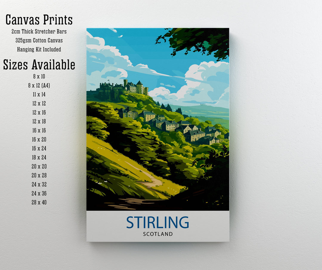 Stirling Scotland Poster Historic City Art Scottish Landmarks Poster Stirling Castle