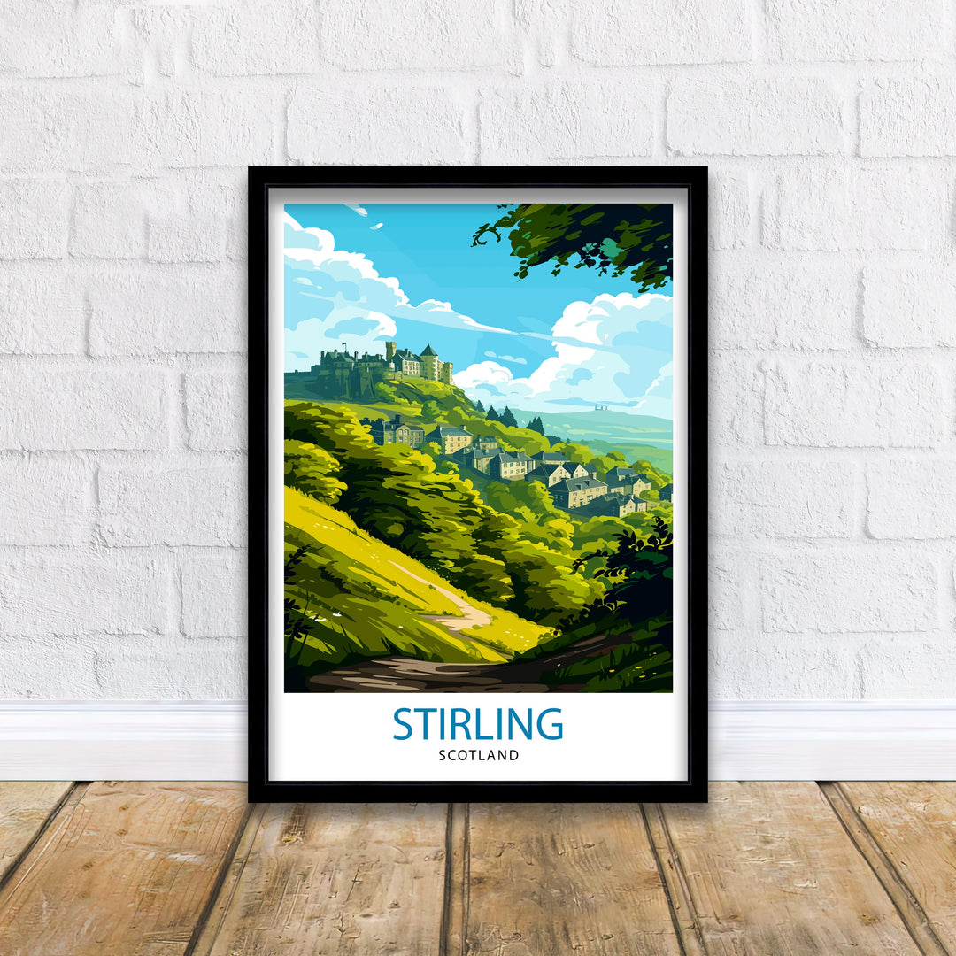 Stirling Scotland Poster Historic City Art Scottish Landmarks Poster Stirling Castle