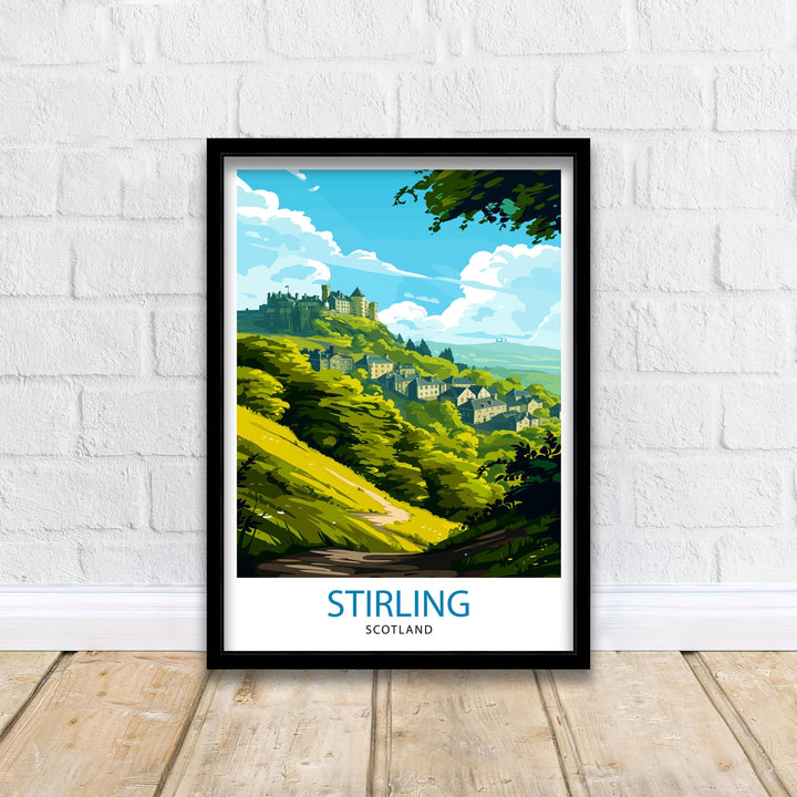 Stirling Scotland Poster Historic City Art Scottish Landmarks Poster Stirling Castle