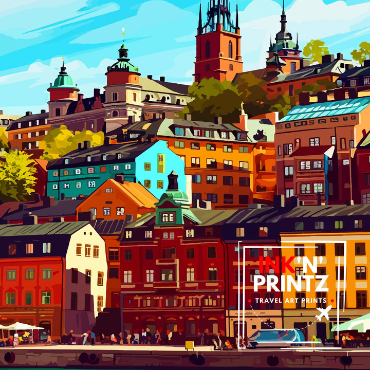 Stockholm Sweden Travel Poster Stockholm Wall Art Sweden Illustration Scandinavian Travel Poster Gift for Traveler Sweden Home Decor