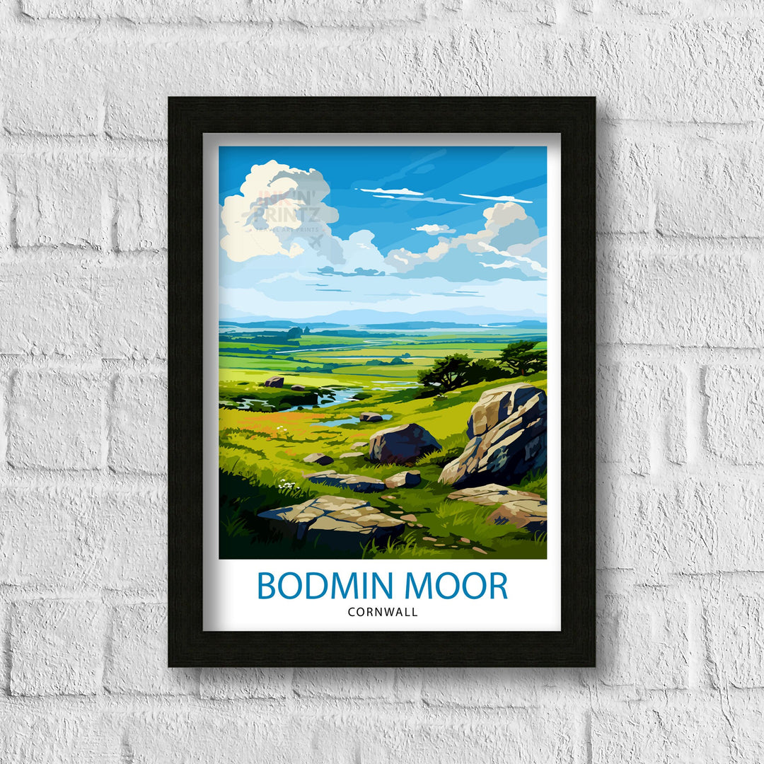 Bodmin Moor Cornwall Poster Rugged Landscape Art Wild Moorland Poster Cornwall Nature