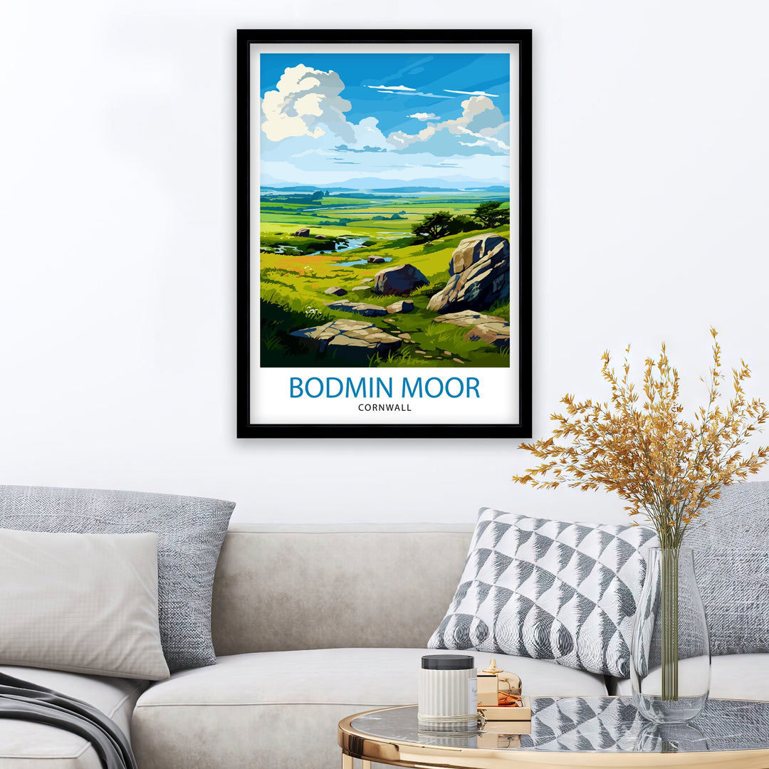 Bodmin Moor Cornwall Poster Rugged Landscape Art Wild Moorland Poster Cornwall Nature