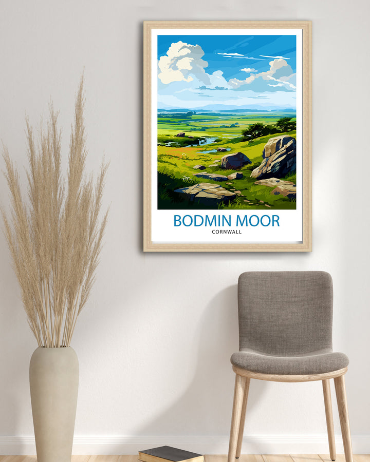 Bodmin Moor Cornwall Poster Rugged Landscape Art Wild Moorland Poster Cornwall Nature