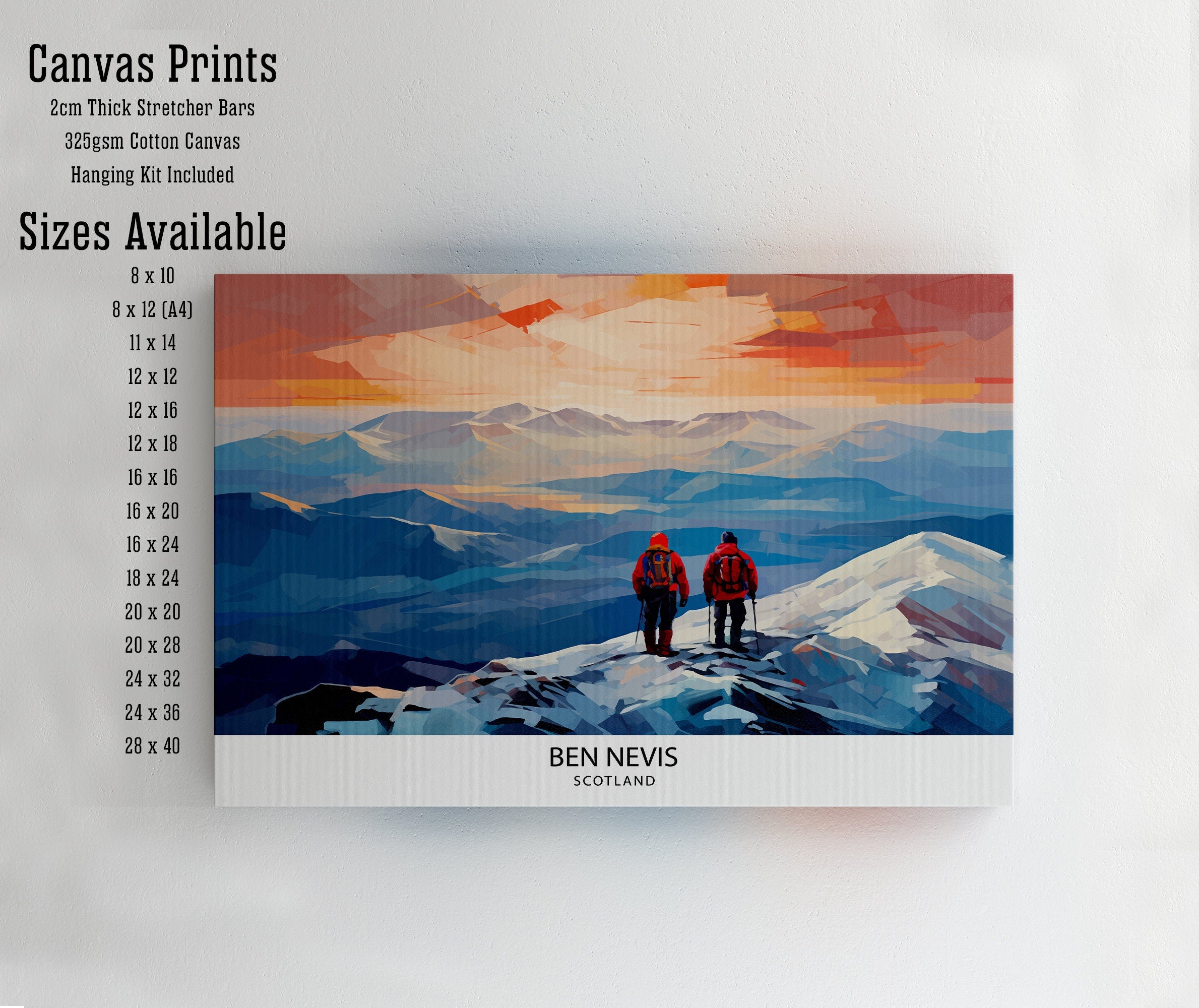 Ben Nevis Print Scottish Mountain Decor Fort William Scotland Wall Art Ben Nevis Summit Poster Scottish Highlands Landscape Artwork Hiking