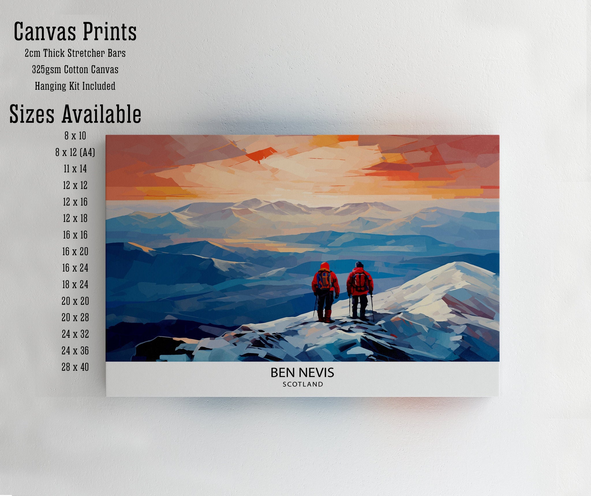 Ben Nevis Print Scottish Mountain Decor Fort William Scotland Wall Art Ben Nevis Summit Poster Scottish Highlands Landscape Artwork Hiking