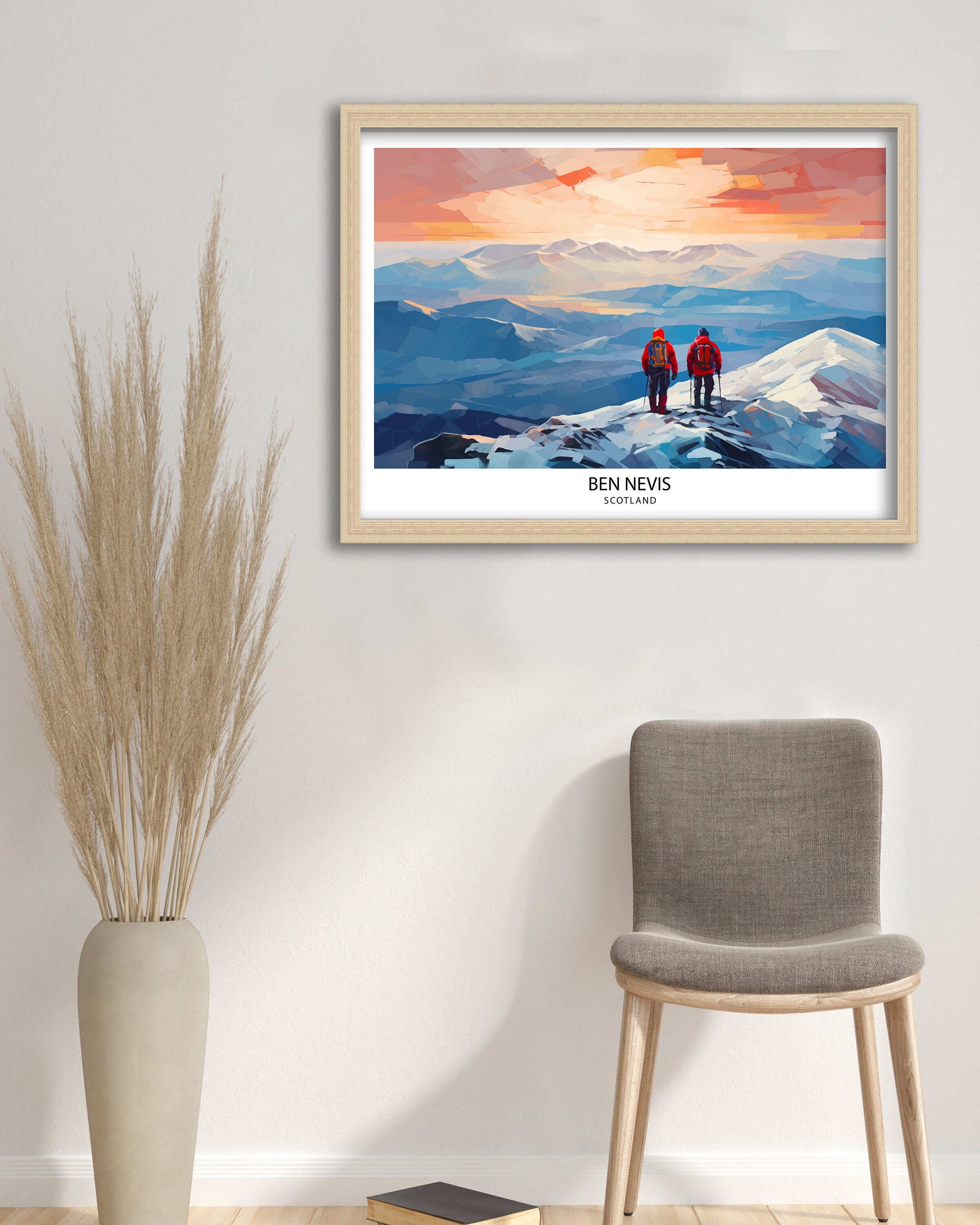Ben Nevis Print Scottish Mountain Decor Fort William Scotland Wall Art Ben Nevis Summit Poster Scottish Highlands Landscape Artwork Hiking