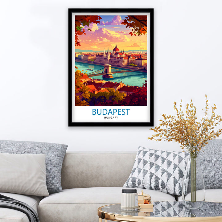 Budapest Hungary Travel Poster Budapest Wall Art Hungary Illustration Budapest Poster Hungary Travel Decor Budapest Home Decor Travel Poster