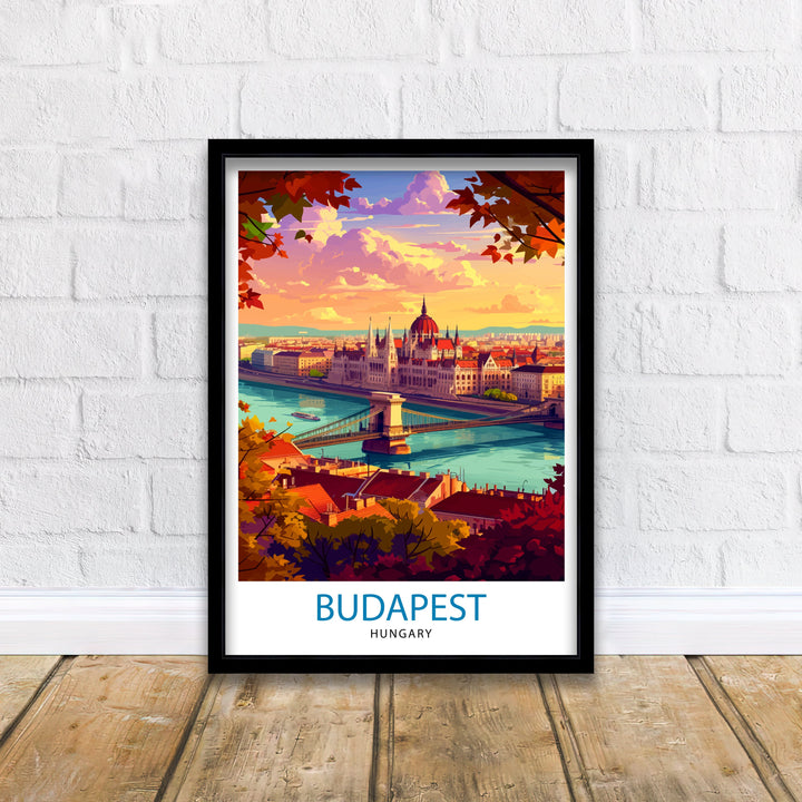 Budapest Hungary Travel Print Budapest Wall Art Hungary Illustration Budapest Poster Hungary Travel Decor Budapest Home Decor Travel Poster