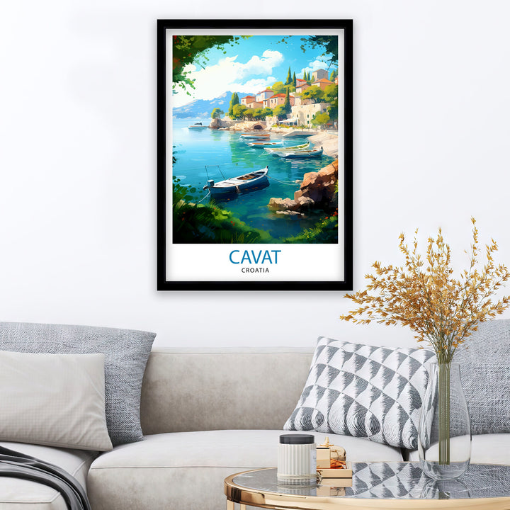 Cavtat Croatia Travel Poster Cavtat Wall Art Cavtat Illustration Croatia Travel Poster Cavtat Home Decor Cavtat Gift