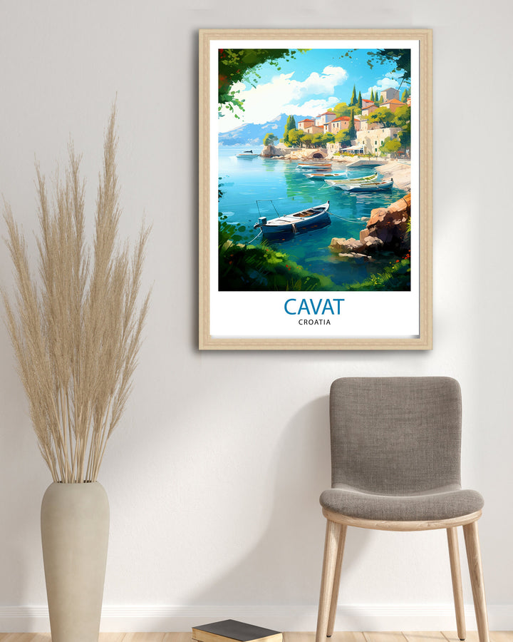 Cavtat Croatia Travel Poster Cavtat Wall Art Cavtat Illustration Croatia Travel Poster Cavtat Home Decor Cavtat Gift