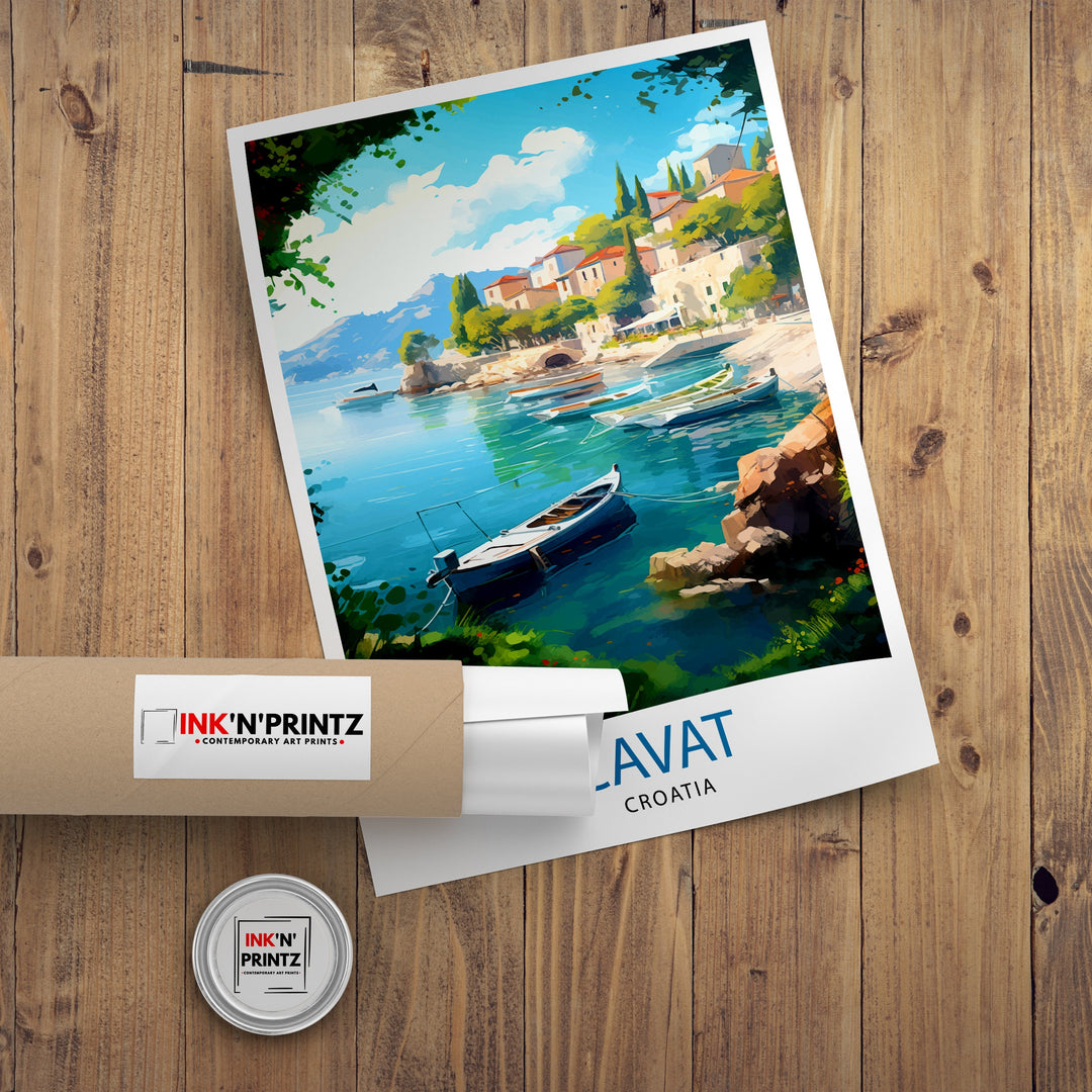 Cavtat Croatia Travel Poster Cavtat Wall Art Cavtat Illustration Croatia Travel Poster Cavtat Home Decor Cavtat Gift