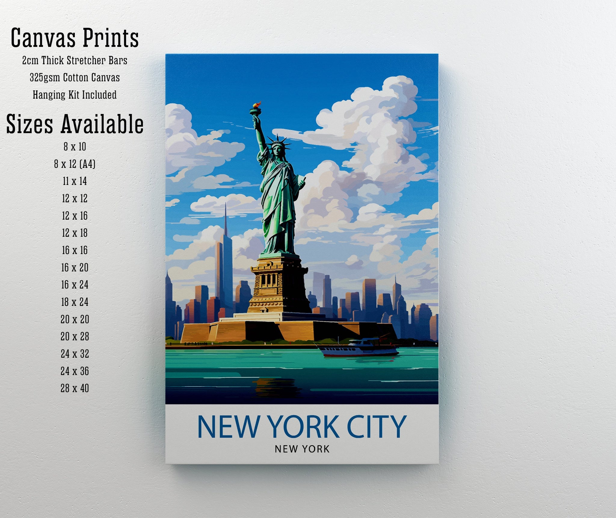 New York City Travel Print| New York Wall Art NYC Illustration Travel Poster Gift for New York Home Decor