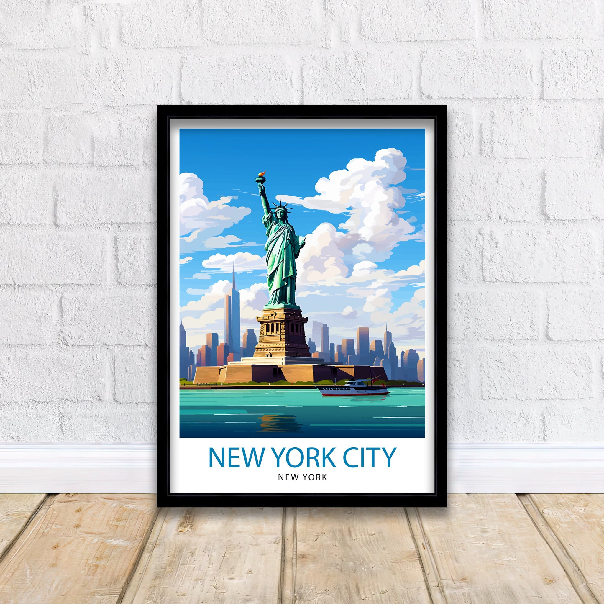 New York City Travel Print| New York Wall Art NYC Illustration Travel Poster Gift for New York Home Decor