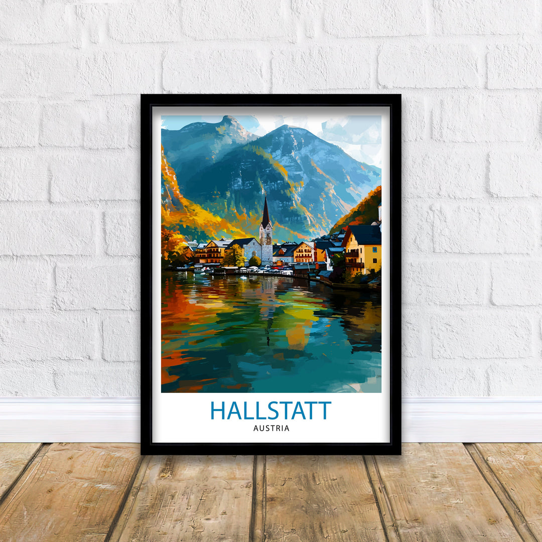 Hallstatt Austria Travel Poster Hallstatt