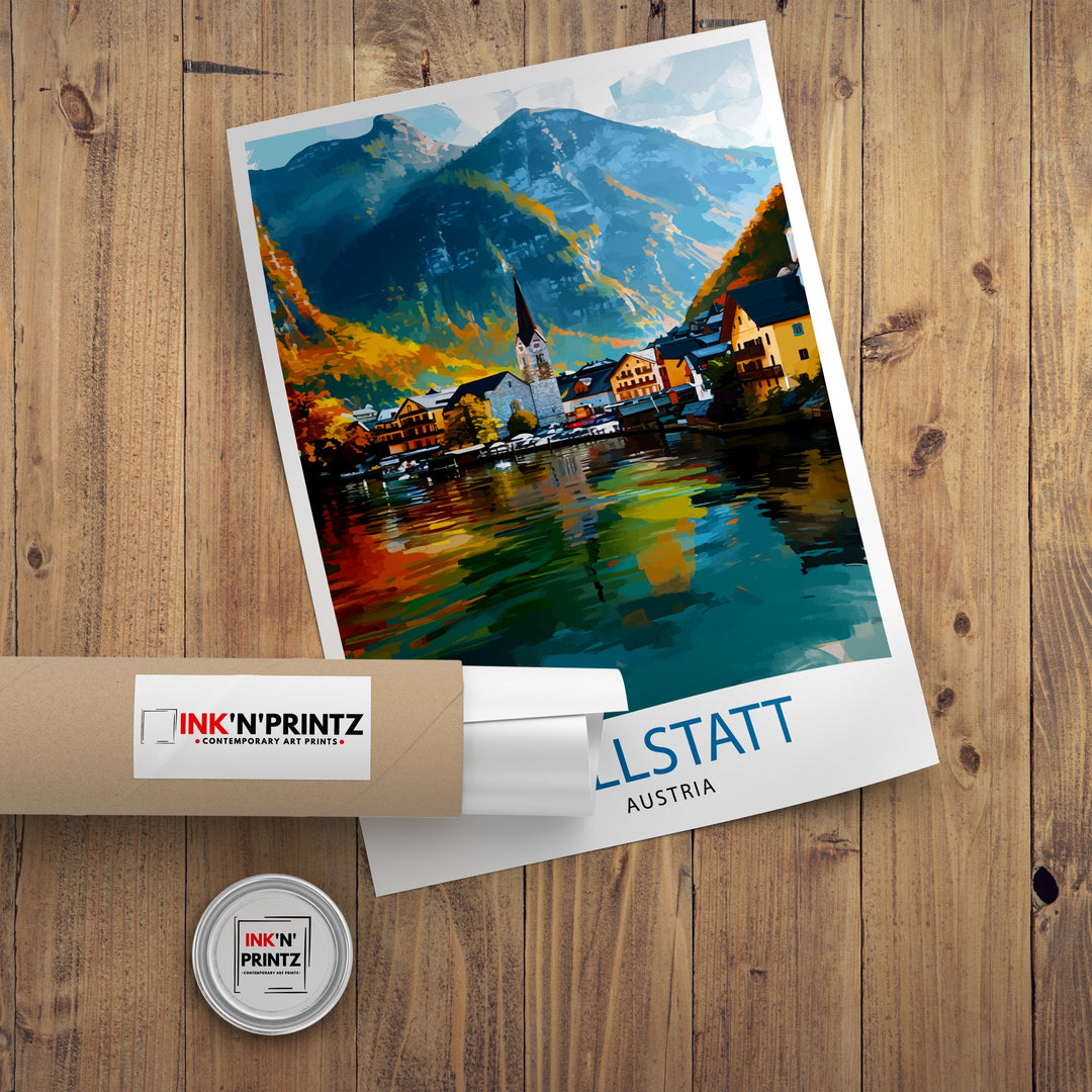 Hallstatt Austria Travel Poster Hallstatt