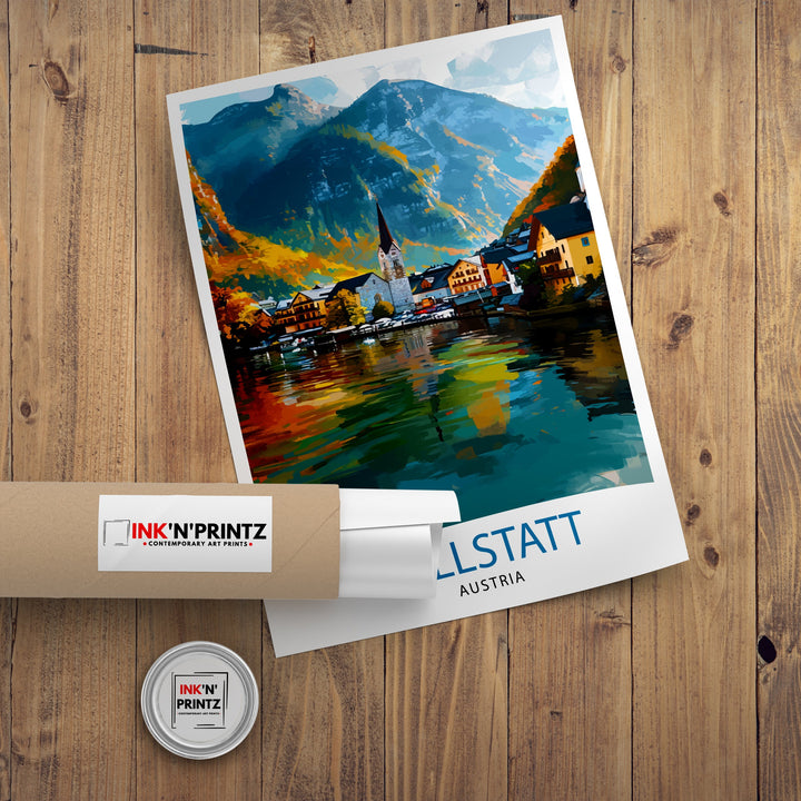 Hallstatt Austria Travel Poster Hallstatt