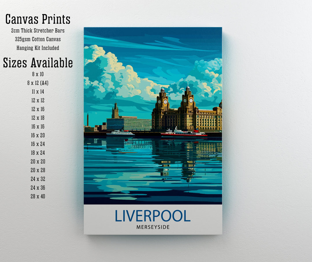 Liverpool Travel Poster Liverpool Wall Art Liverpool Home Decor Liverpool Cityscape Illustration Gift For Liverpool Lovers England Travel