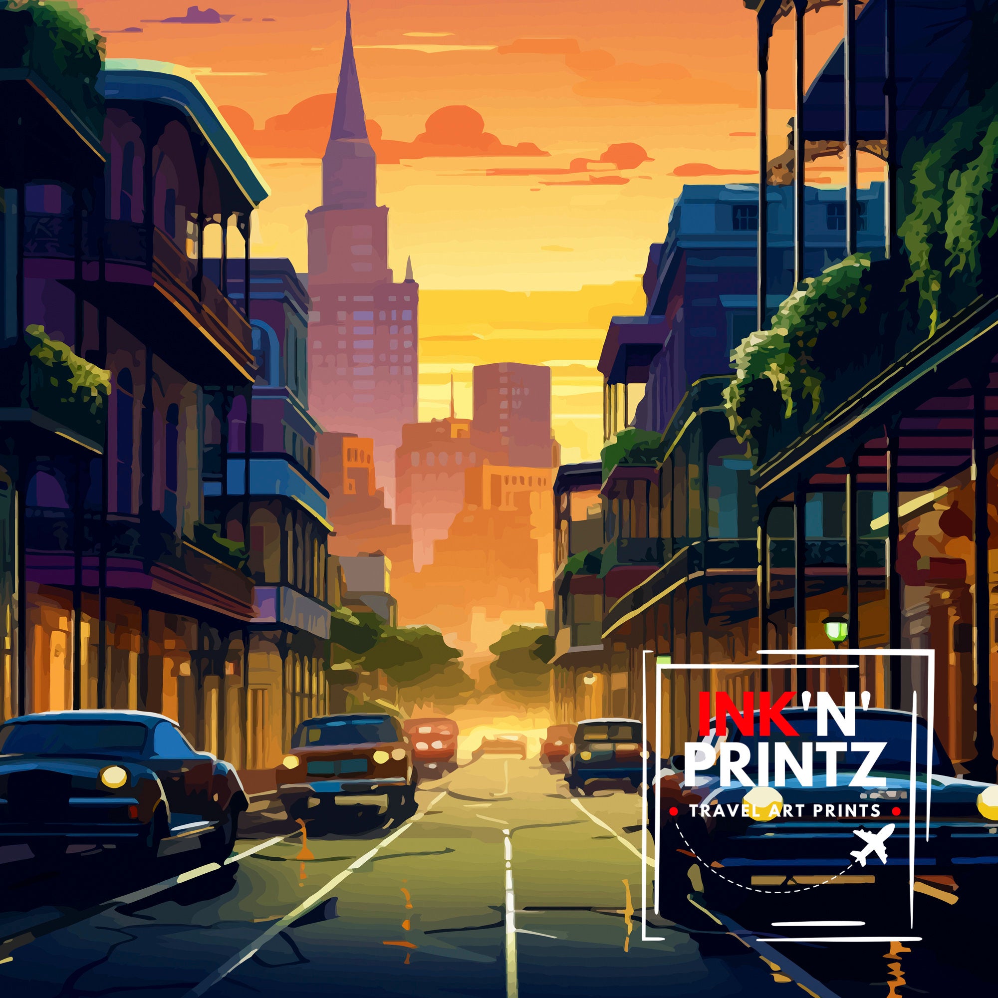 New Orleans Travel Print| New Orleans Wall Decor New Orleans Home Living Decor New Orleans Illustration Travel Poster Gift For New Orleans