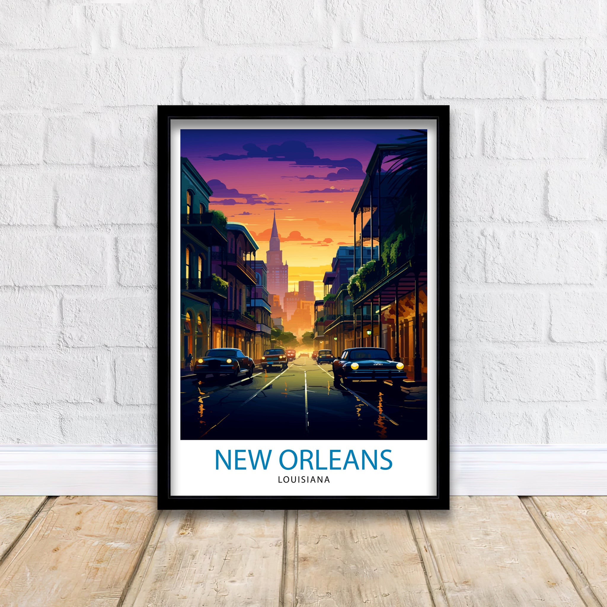 New Orleans Travel Print| New Orleans Wall Decor New Orleans Home Living Decor New Orleans Illustration Travel Poster Gift For New Orleans