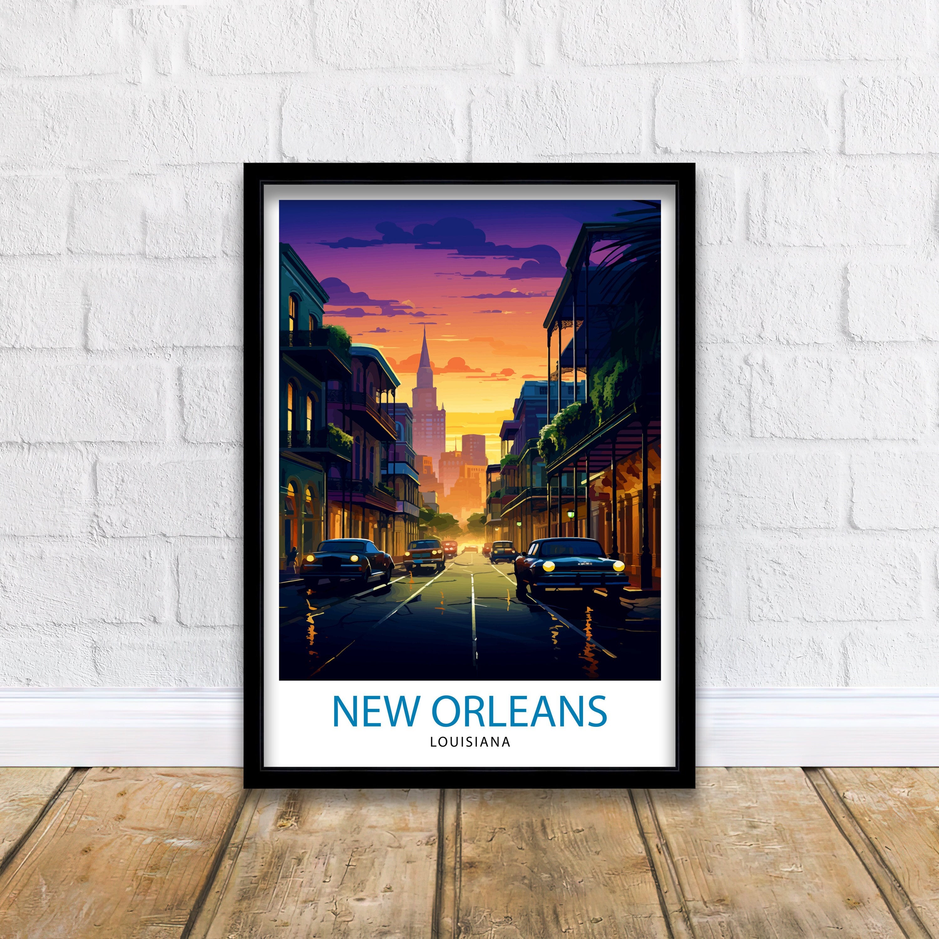 New Orleans Travel Print| New Orleans Wall Decor New Orleans Home Living Decor New Orleans Illustration Travel Poster Gift For New Orleans