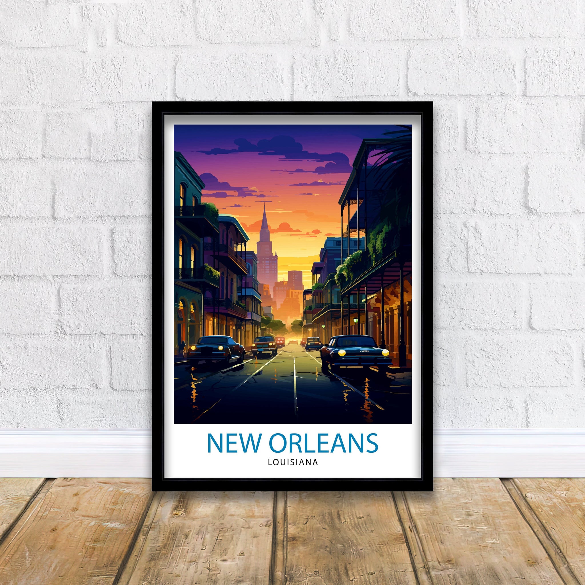New Orleans Travel Print| New Orleans Wall Decor New Orleans Home Living Decor New Orleans Illustration Travel Poster Gift For New Orleans