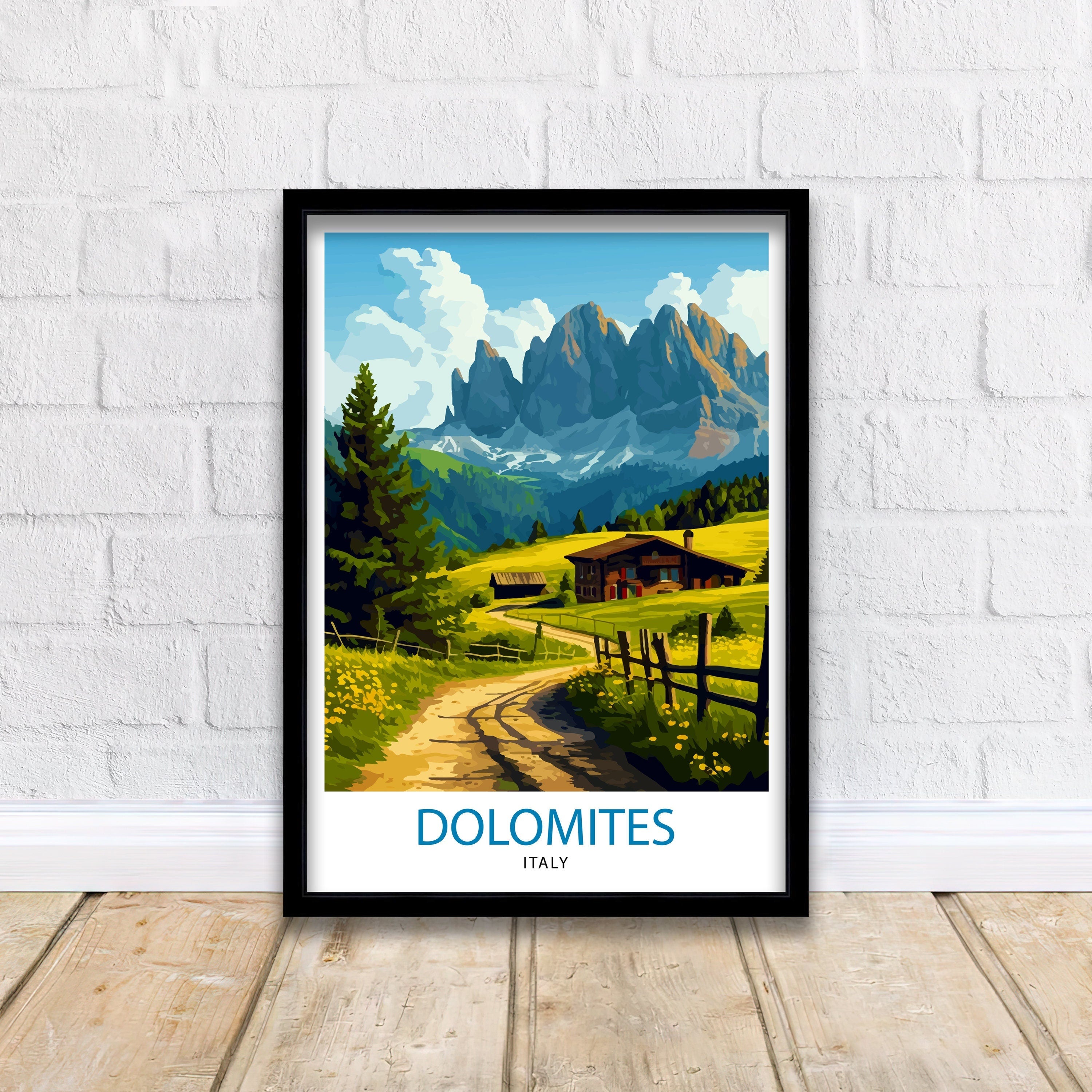 Dolomites Italy Travel Print Dolomites Wall Art Dolomites Home Decor Italy Illustration Travel Poster Gift For Italy Lovers