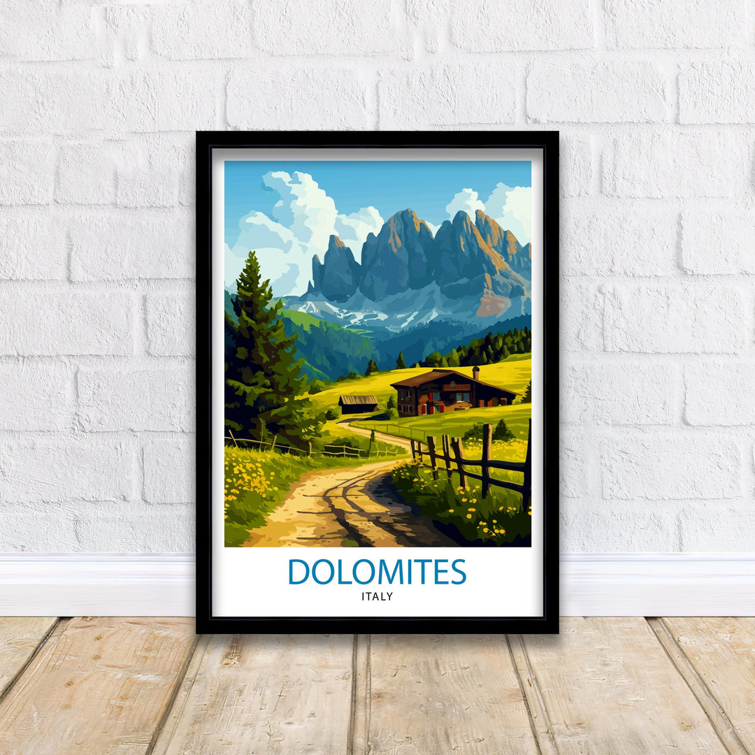 Dolomites Italy Travel Poster Dolomites Wall Art Dolomites Home Decor Italy Illustration Travel Poster Gift For Italy Lovers