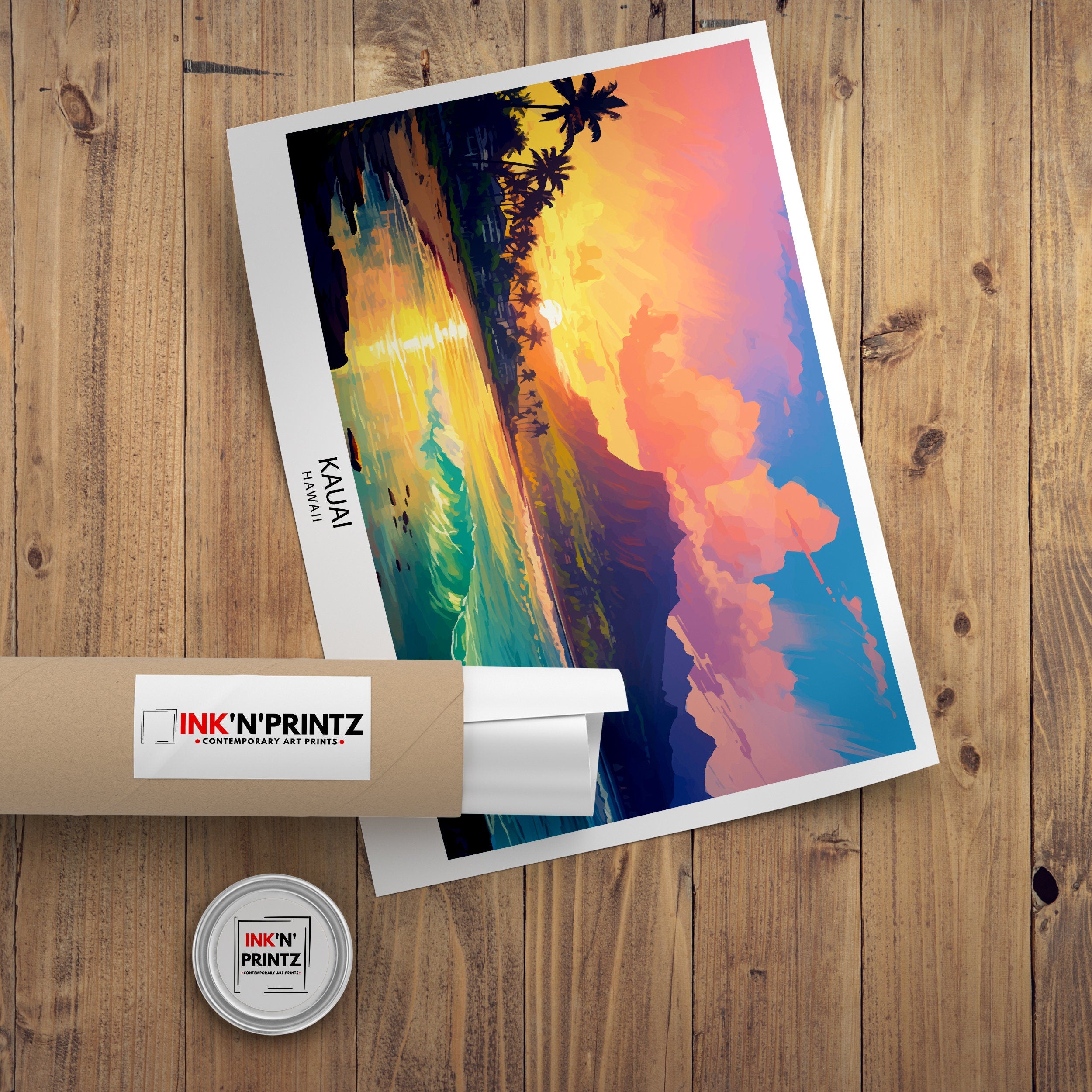 Kauai Hawaii Poster Tropical Island Art Garden Isle Poster Hawaiian Paradise