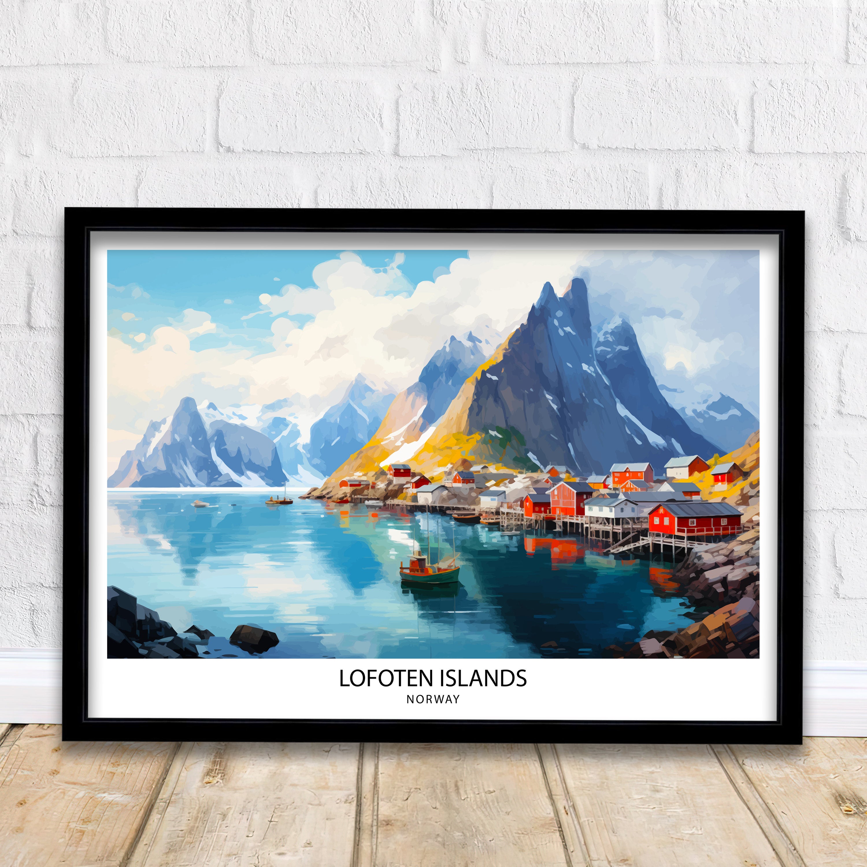 Lofoten Islands Travel Print , Lofoten Wall Art, Lofoten Home Decor, Lofoten Island Illustration, Lofoten Norway Poster, Lofoten Travel Gift