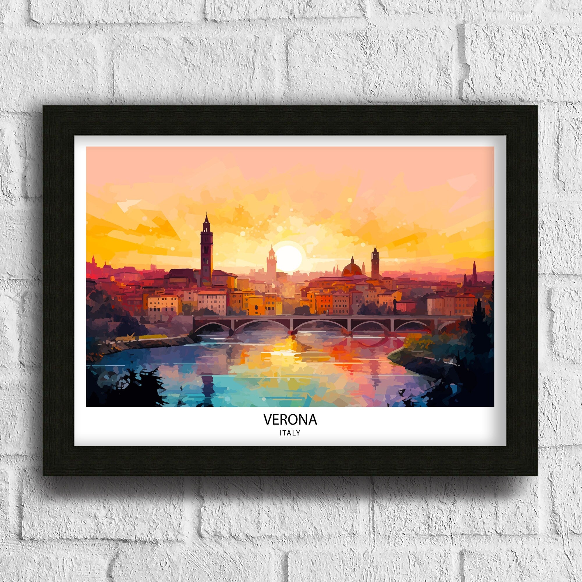 Verona Travel Print Verona Wall Decor Verona Home Living Decor Verona Italy Illustration Travel Poster Gift For Verona