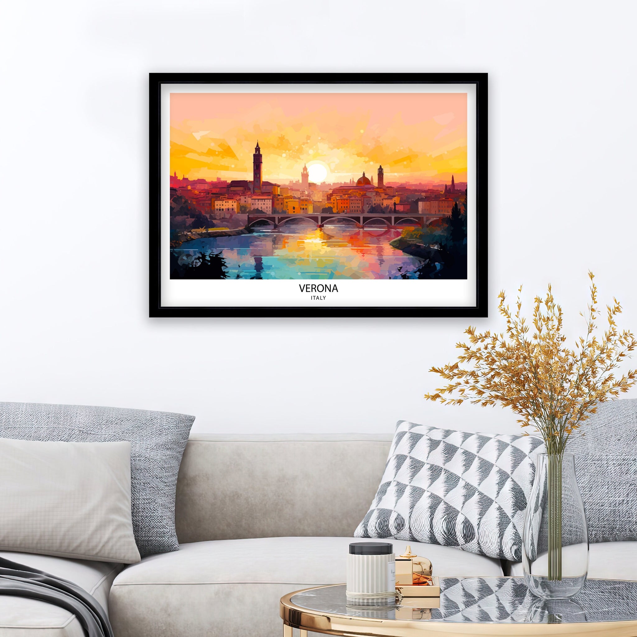 Verona Travel Print Verona Wall Decor Verona Home Living Decor Verona Italy Illustration Travel Poster Gift For Verona