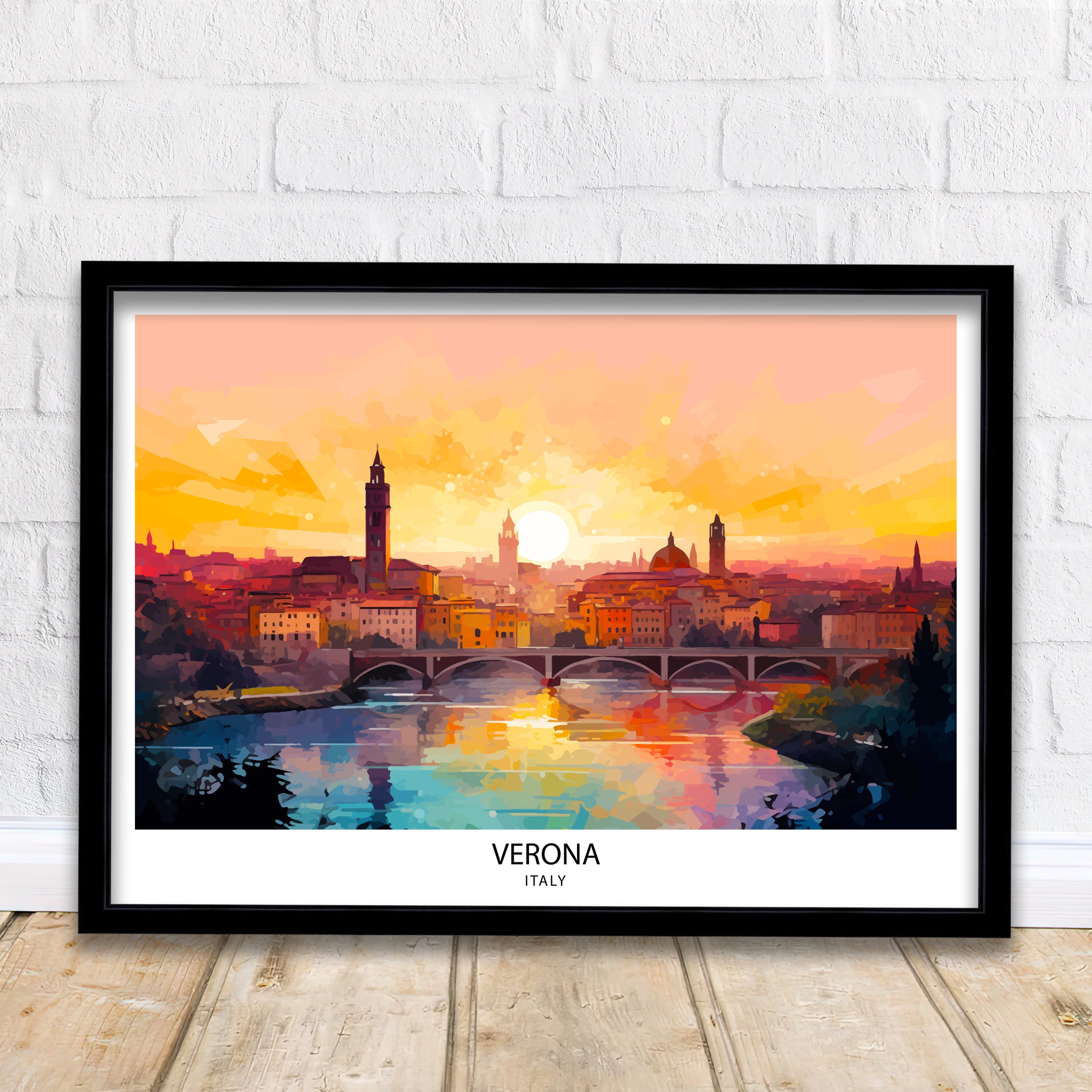 Verona Travel Print Verona Wall Decor Verona Home Living Decor Verona Italy Illustration Travel Poster Gift For Verona