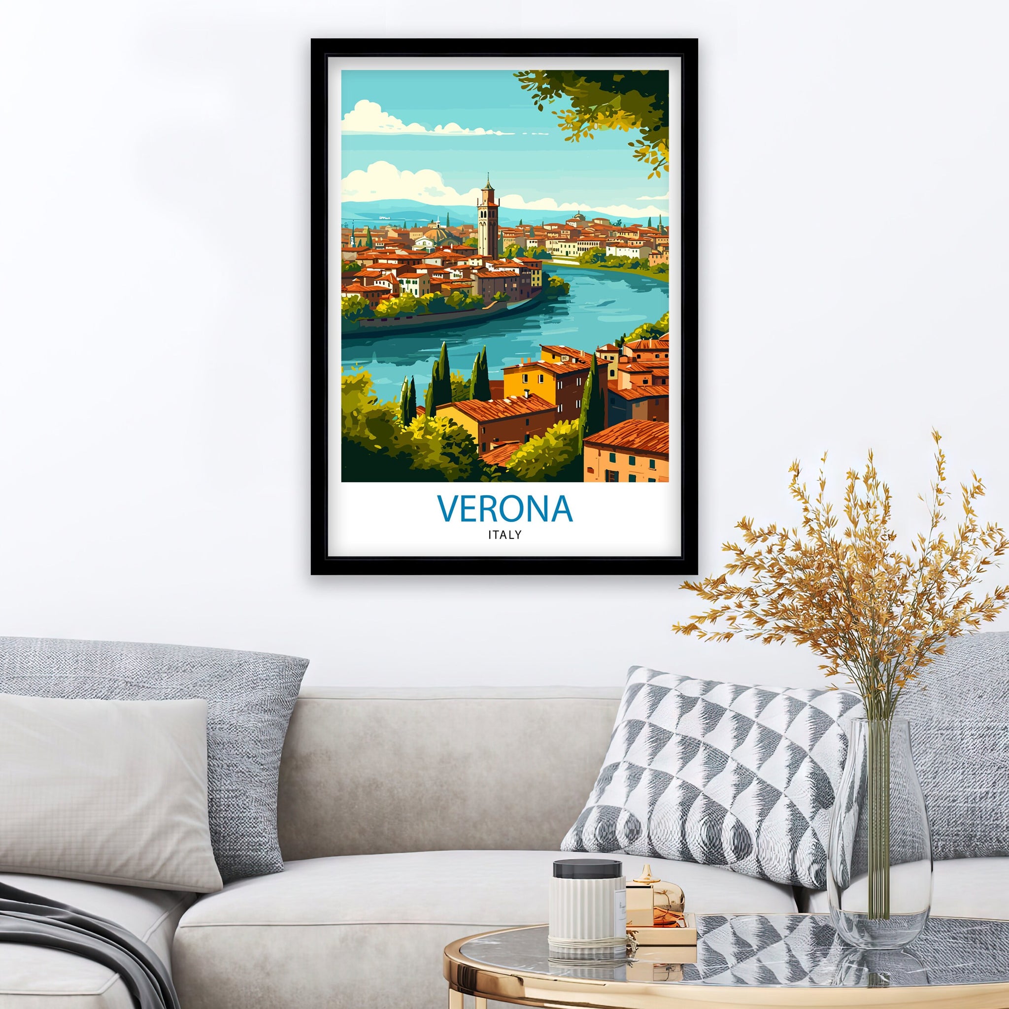 Verona Travel Print Verona Wall Decor Verona Home Living Decor Verona Italy Illustration Travel Poster Gift For Verona