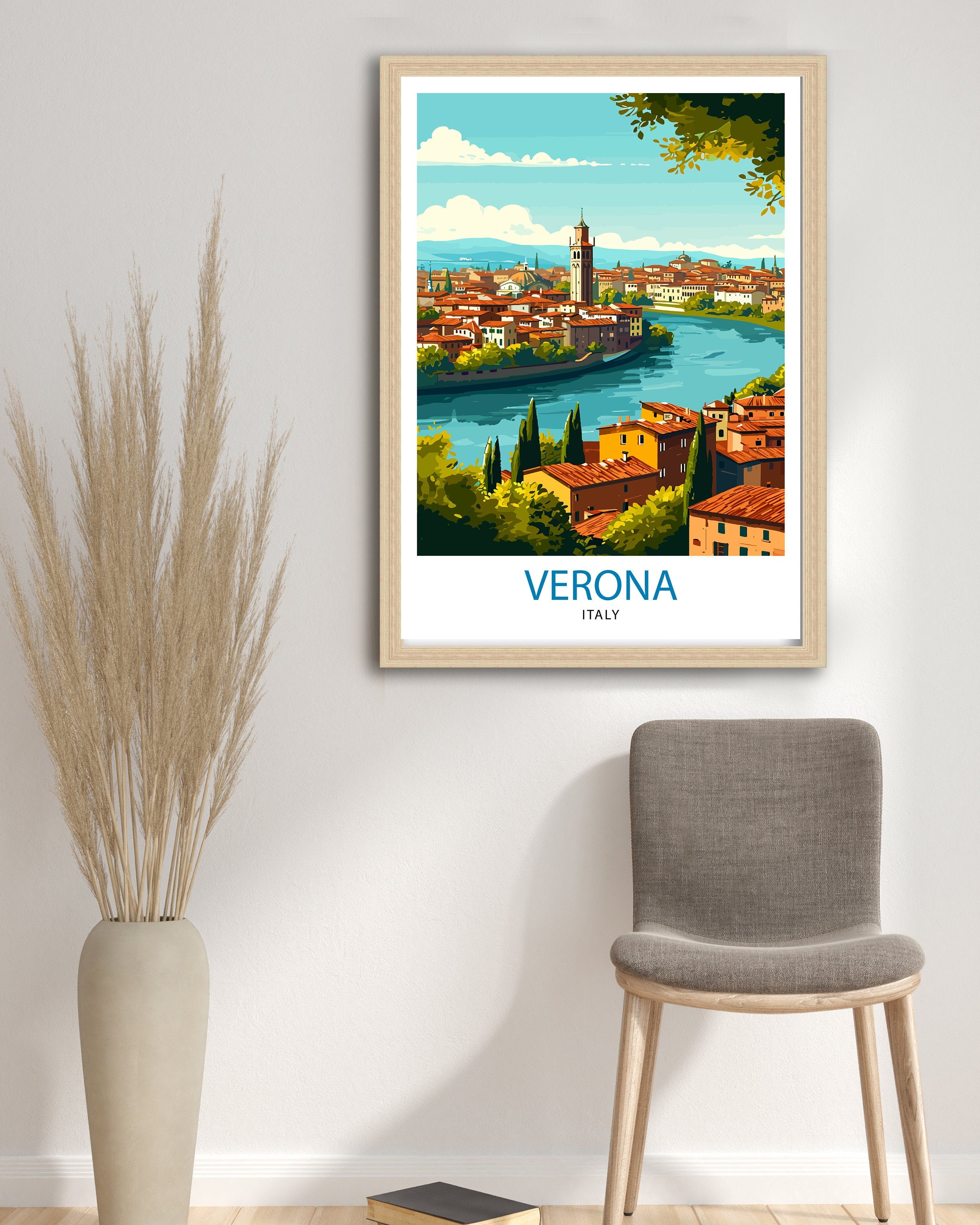 Verona Travel Print Verona Wall Decor Verona Home Living Decor Verona Italy Illustration Travel Poster Gift For Verona