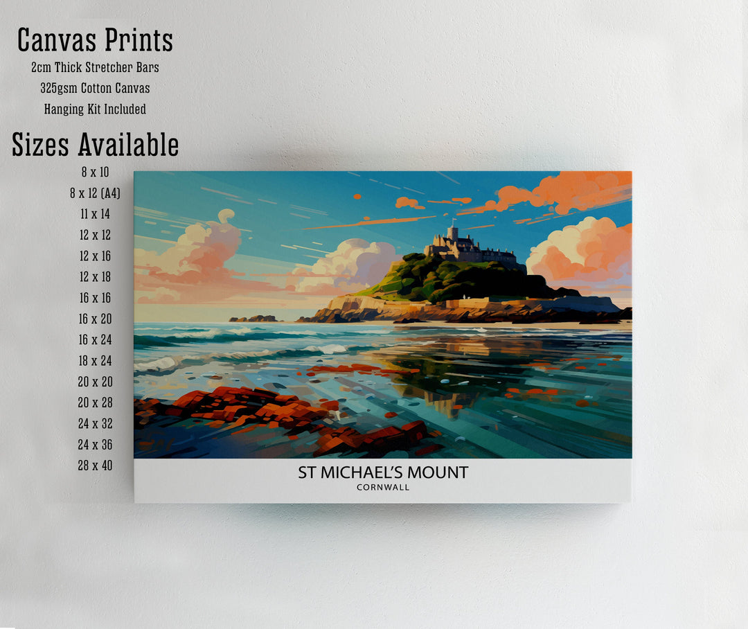 St Michaels Mount Cornwall Poster Historical Island Art Cornish Castle Poster Marazion